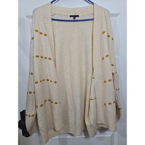 Staccato Cardigan M Long Sleeve Open Front Cream